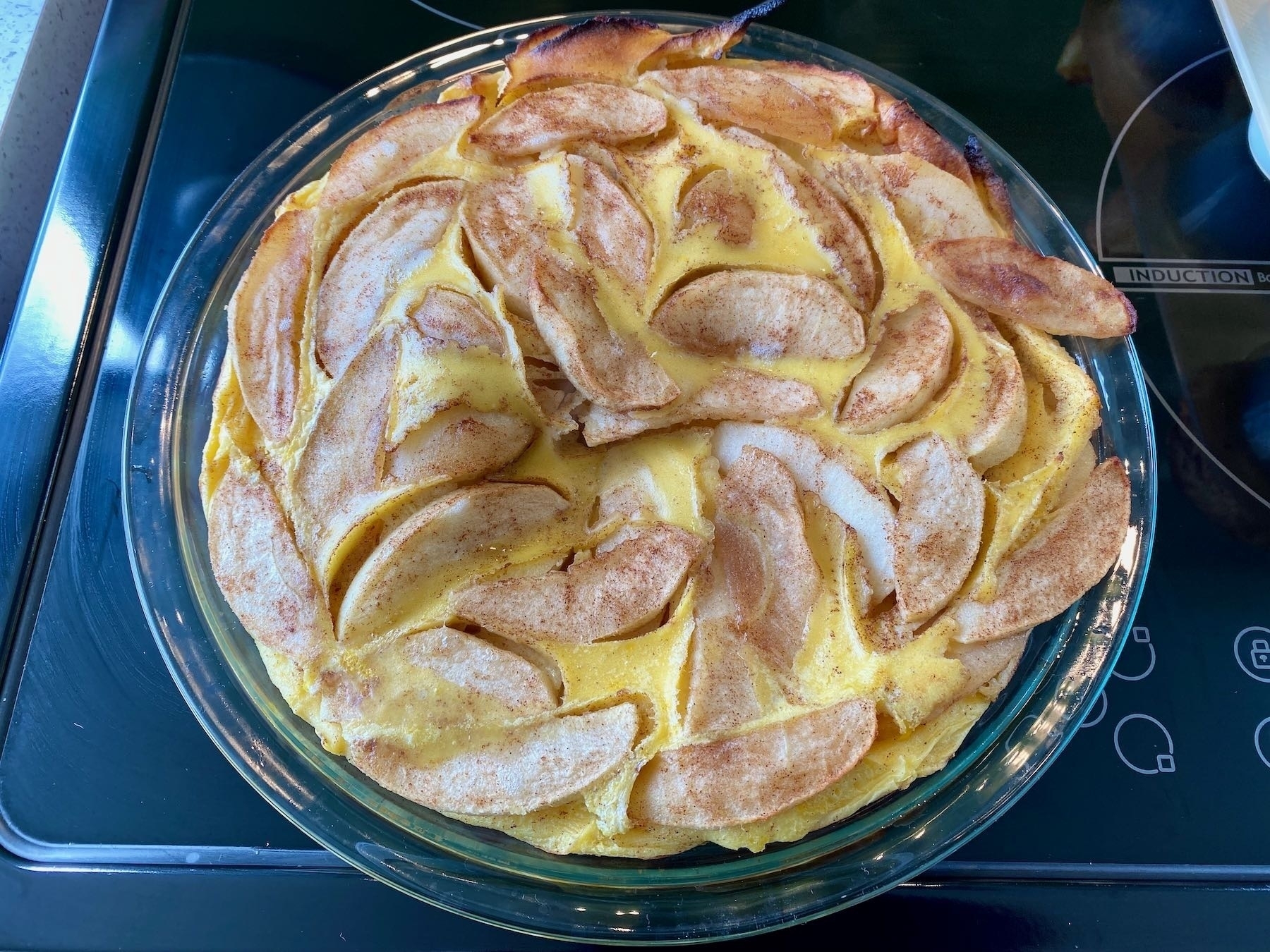 Cooked Dutch Apple Pancake. 
