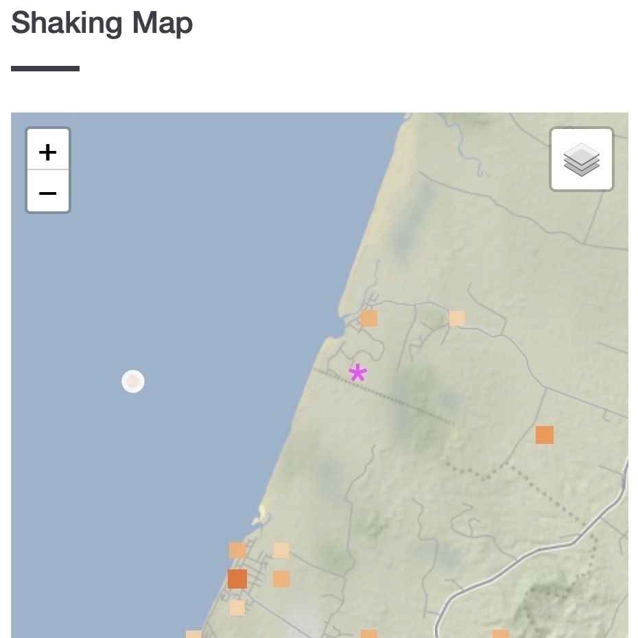 Map showing nearby quake. 