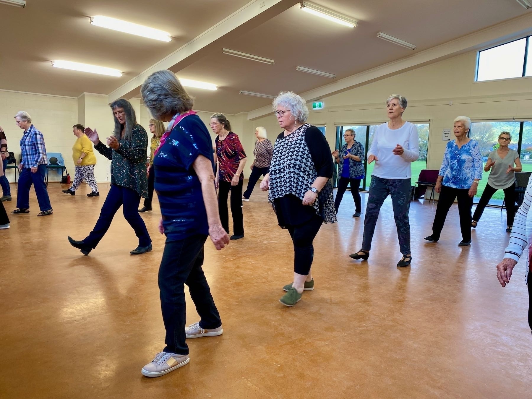 Line dancers in action. 