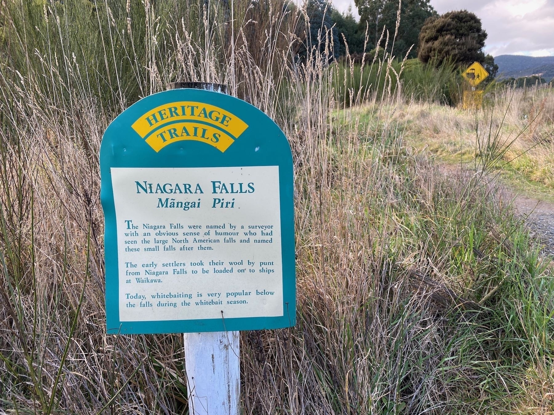 Trail info sign. 