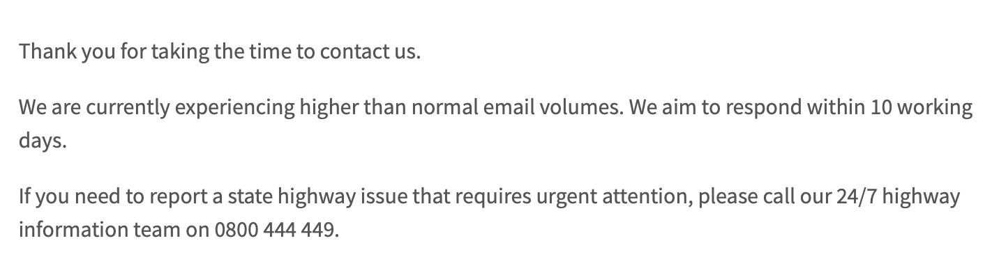 Higher than expected email volumes. 