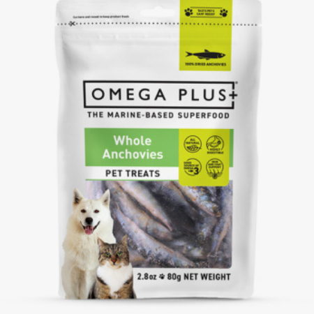 Omega Plus Treat Anchovies pack. 