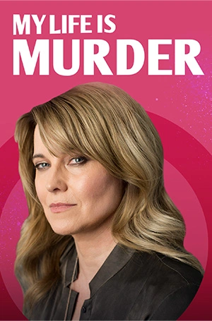 My Life is Murder poster showing Lucy Lawless. 