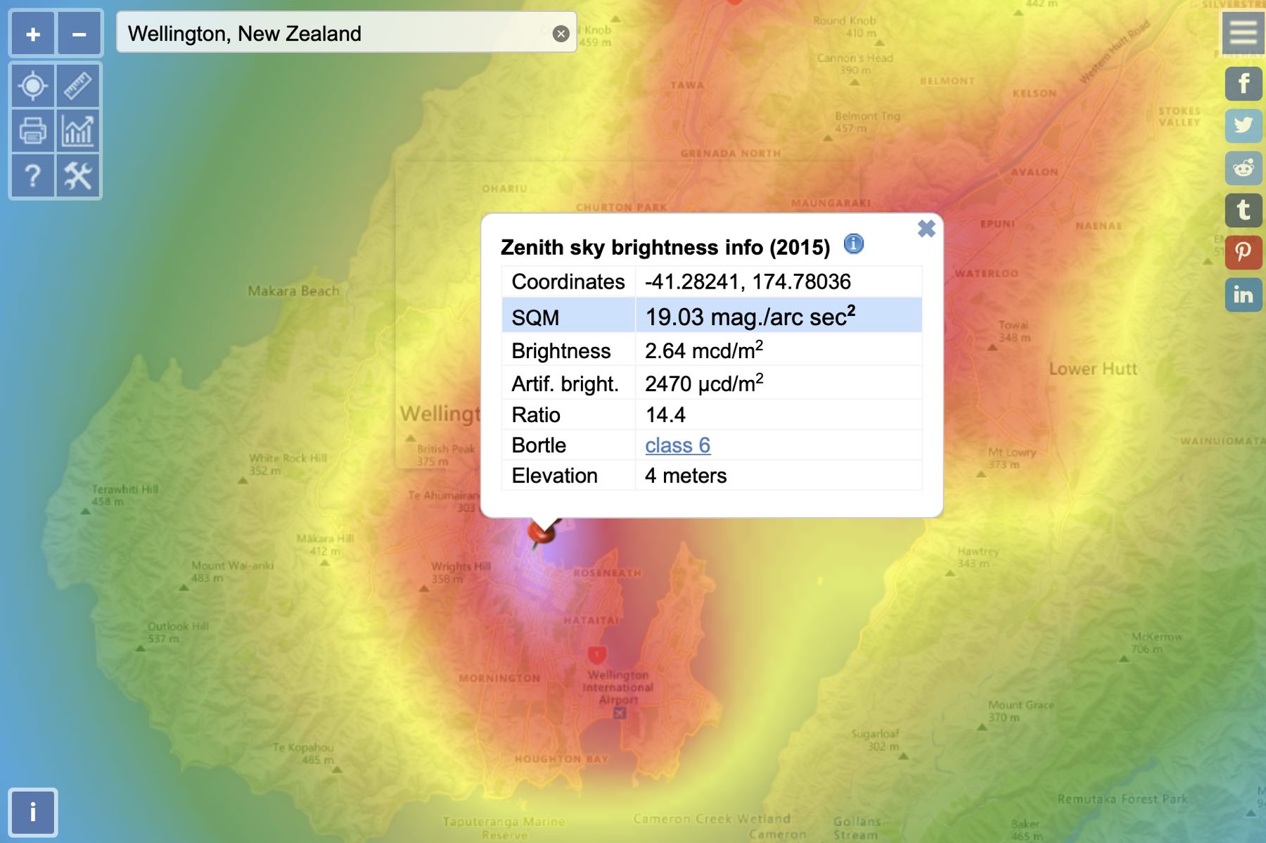 Screenshot of Wellington data showing Class 6.