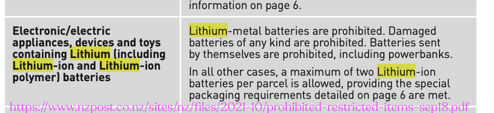 Screenshot of the rule about max 2 batteries. 
