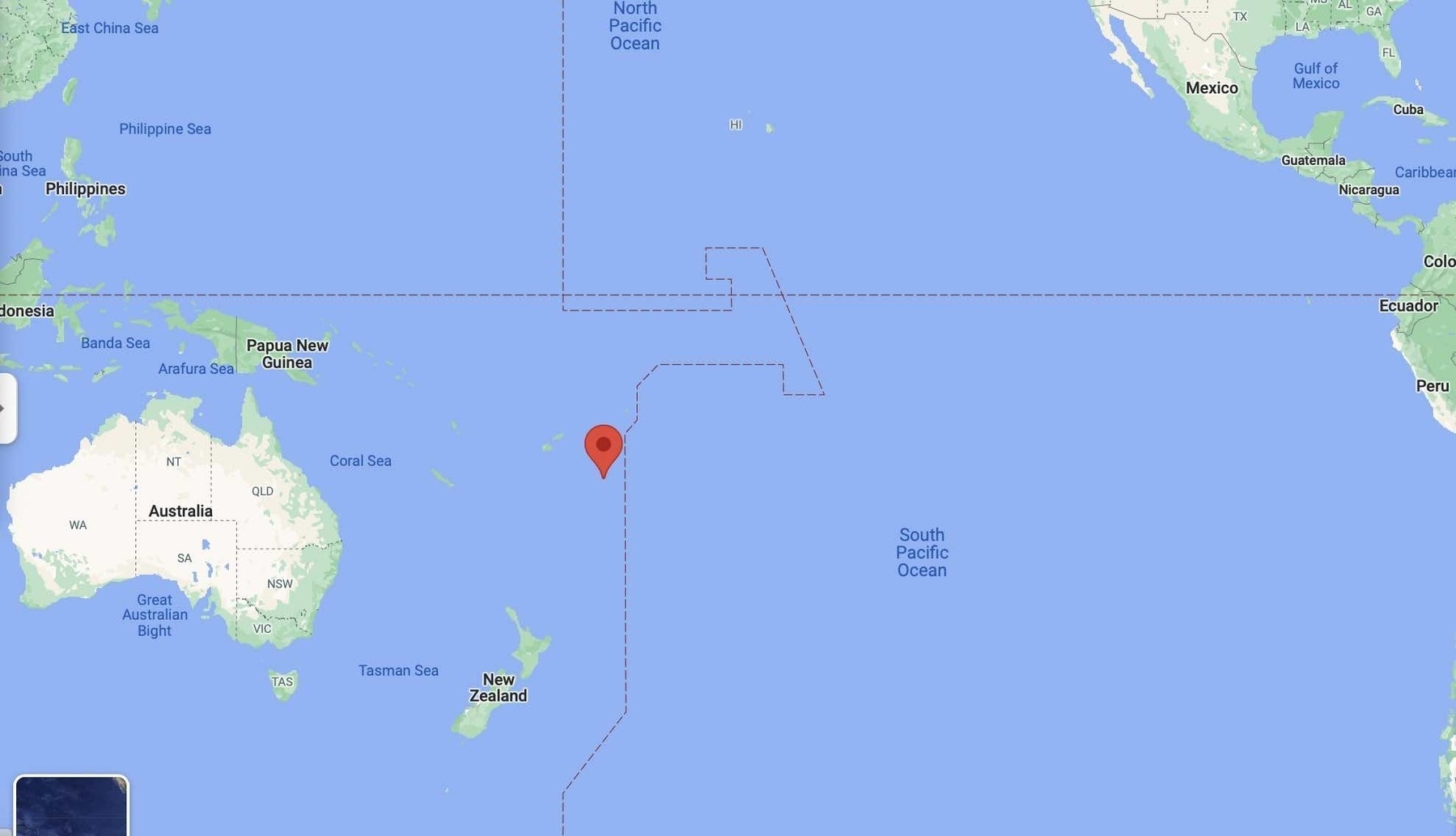 Map showing Tonga. 
