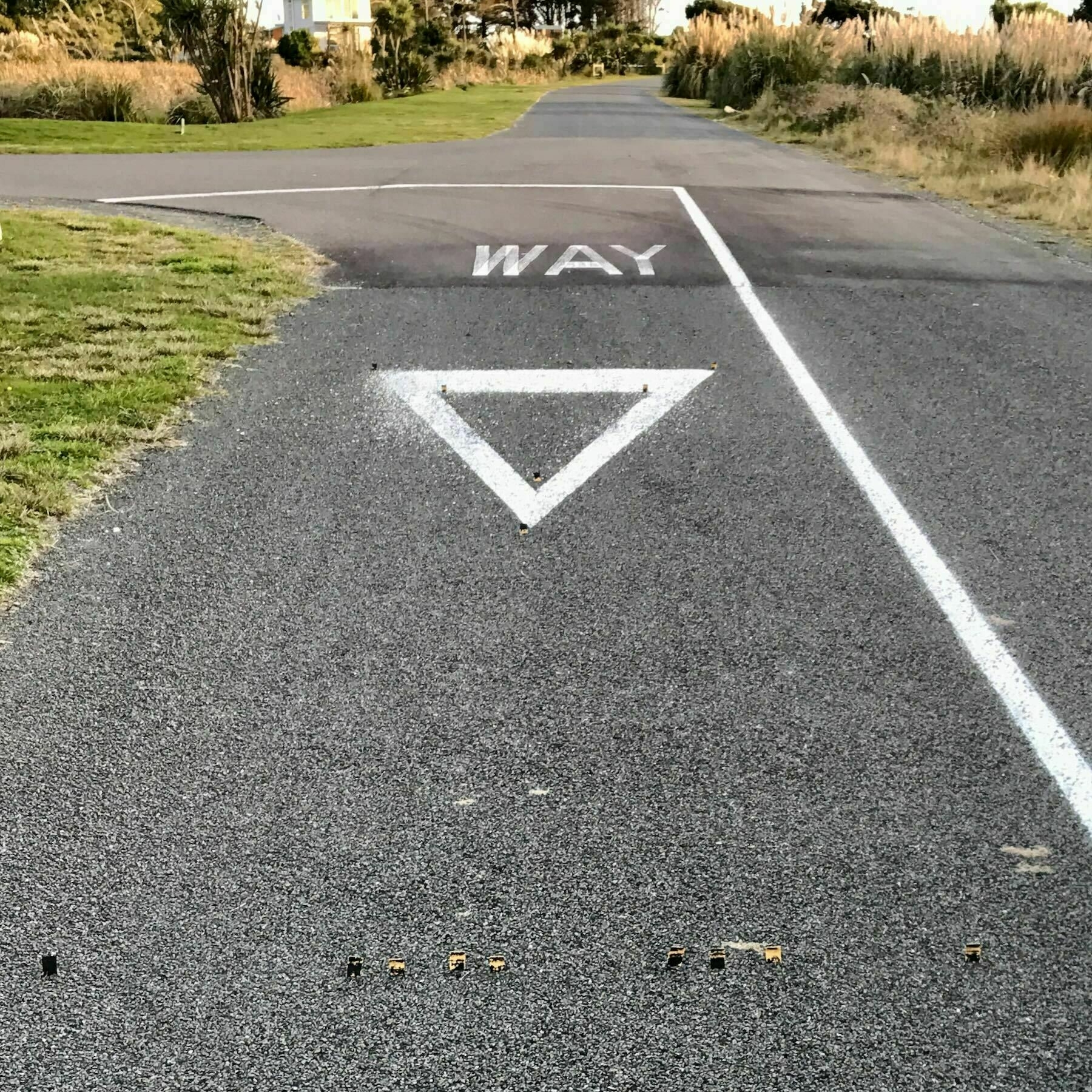 Give Way sign road markings. 