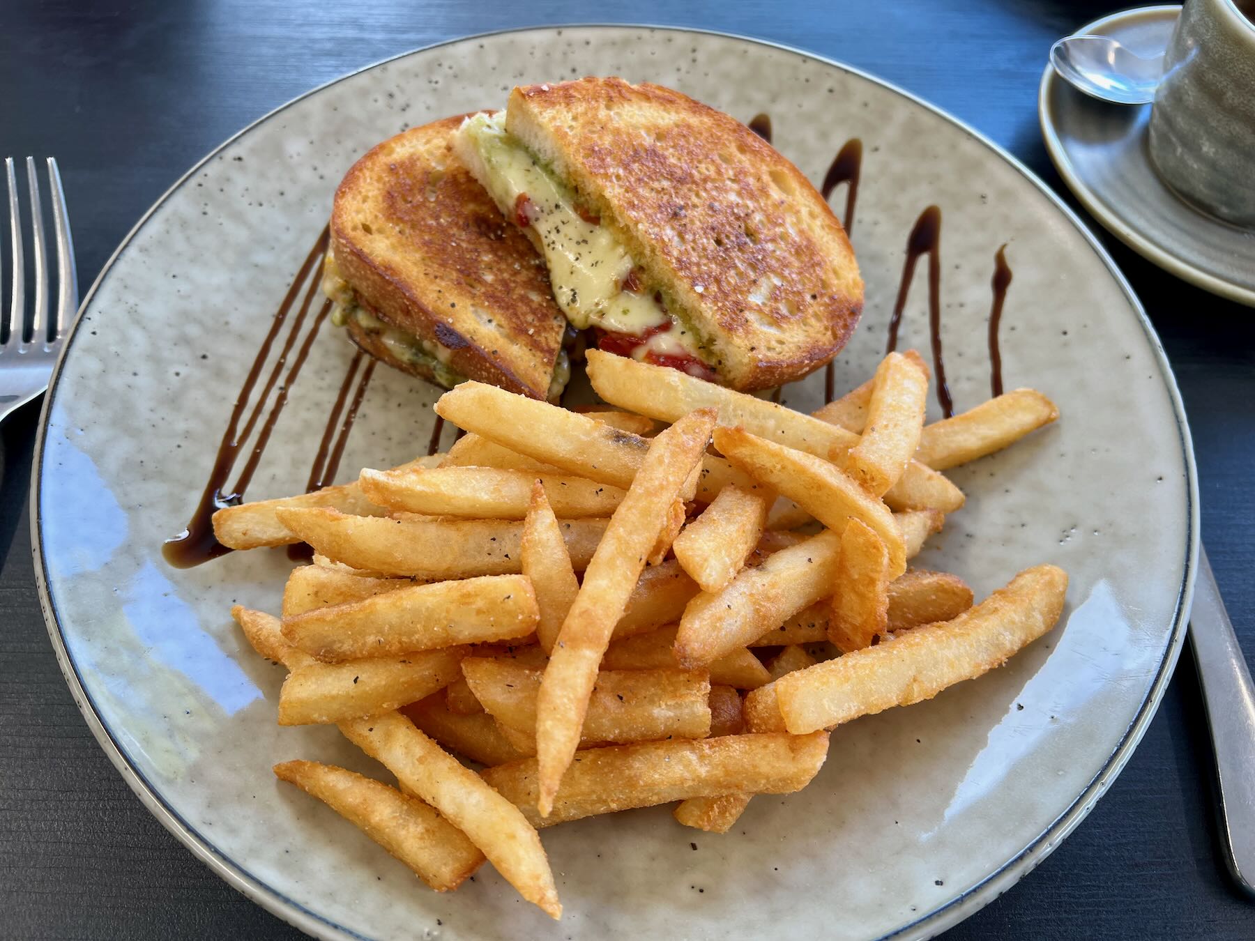 Caprese Toastie and chips. 