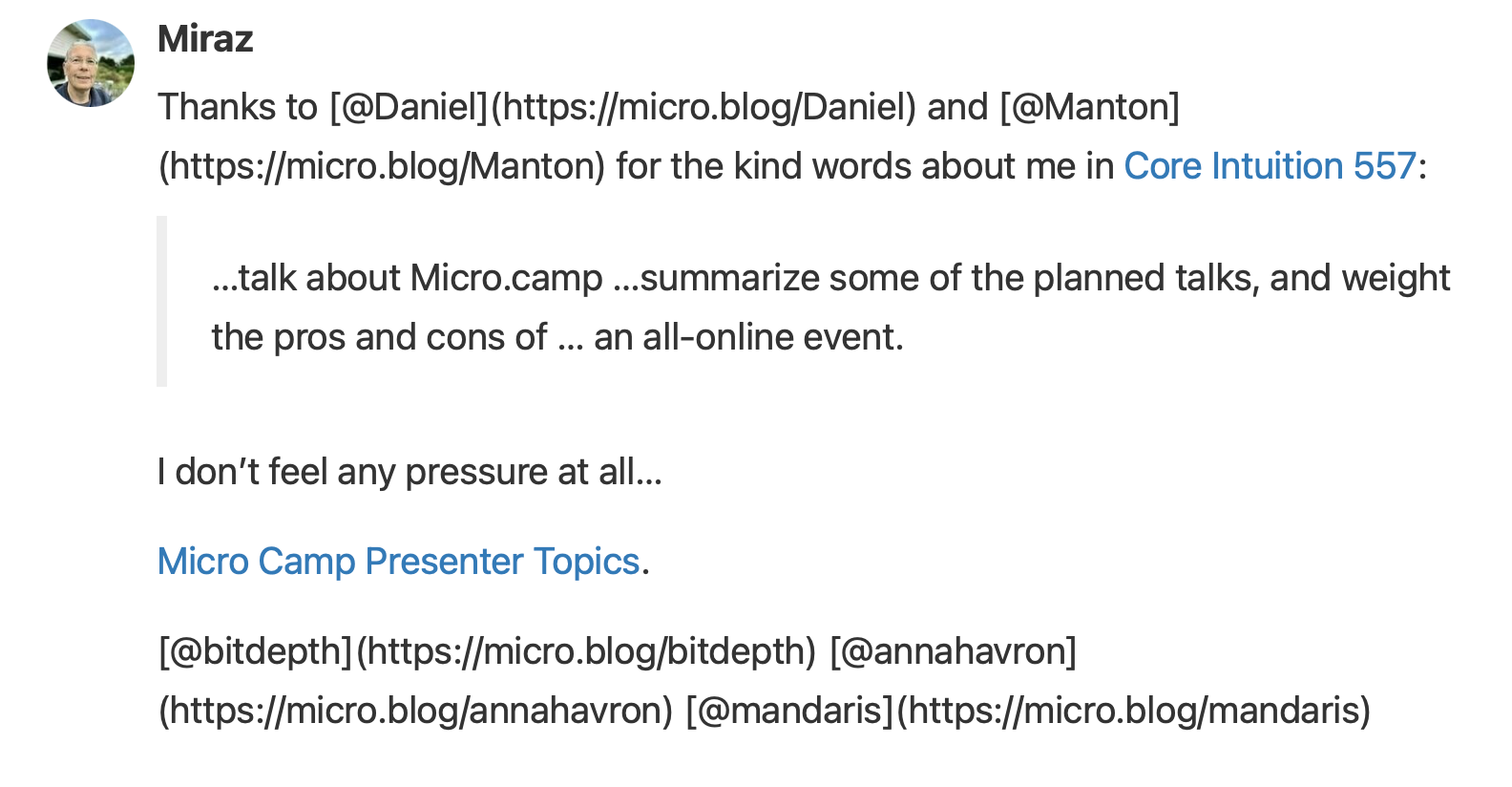 Published Post includes MarkDown instead of links.
