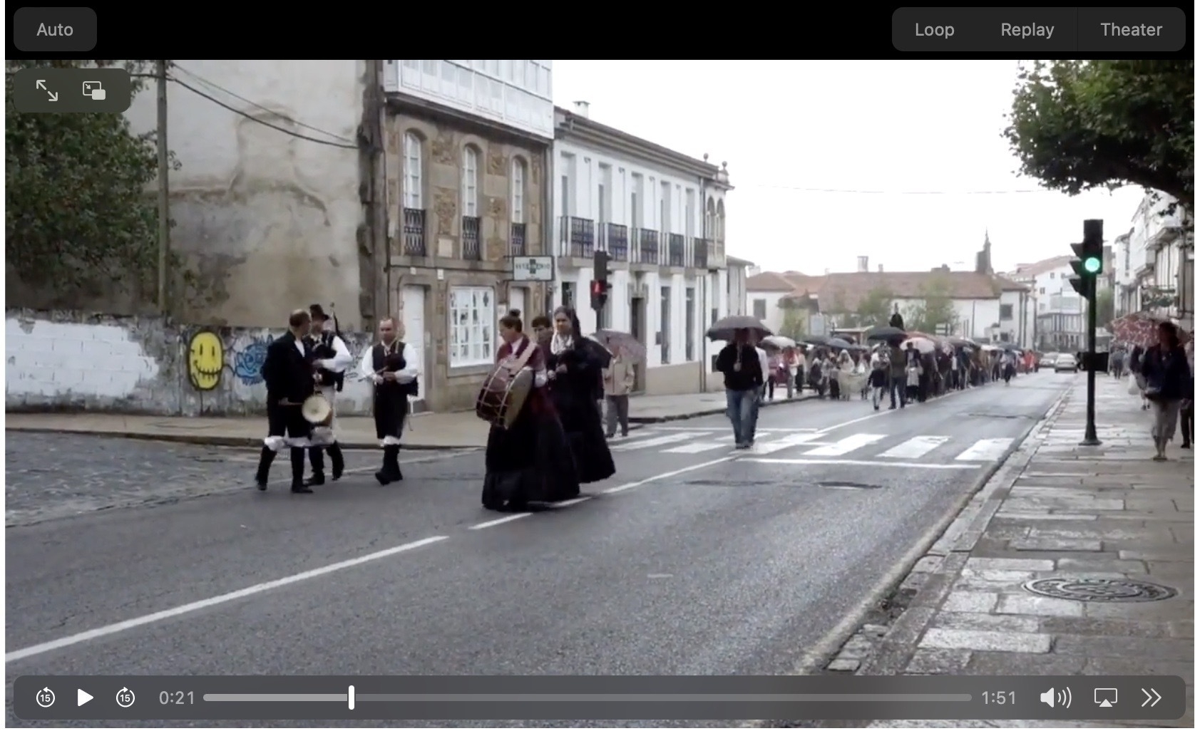 Screenshot from the procession video. 