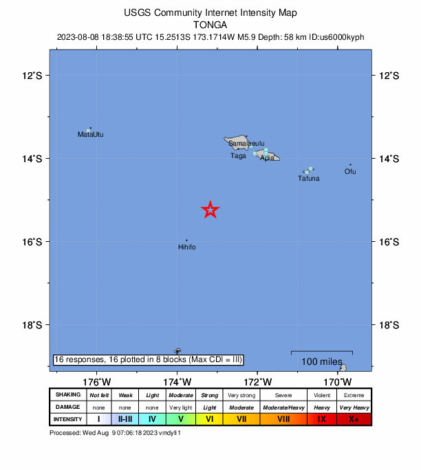 Earthquake map. 