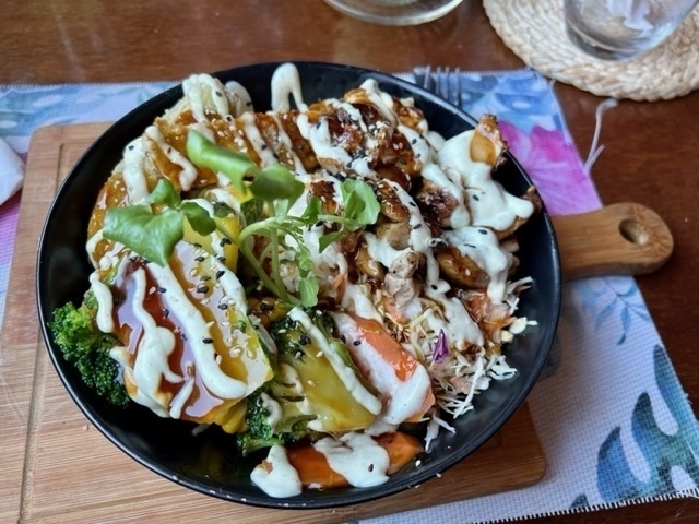 Teriyaki chicken bowl. 