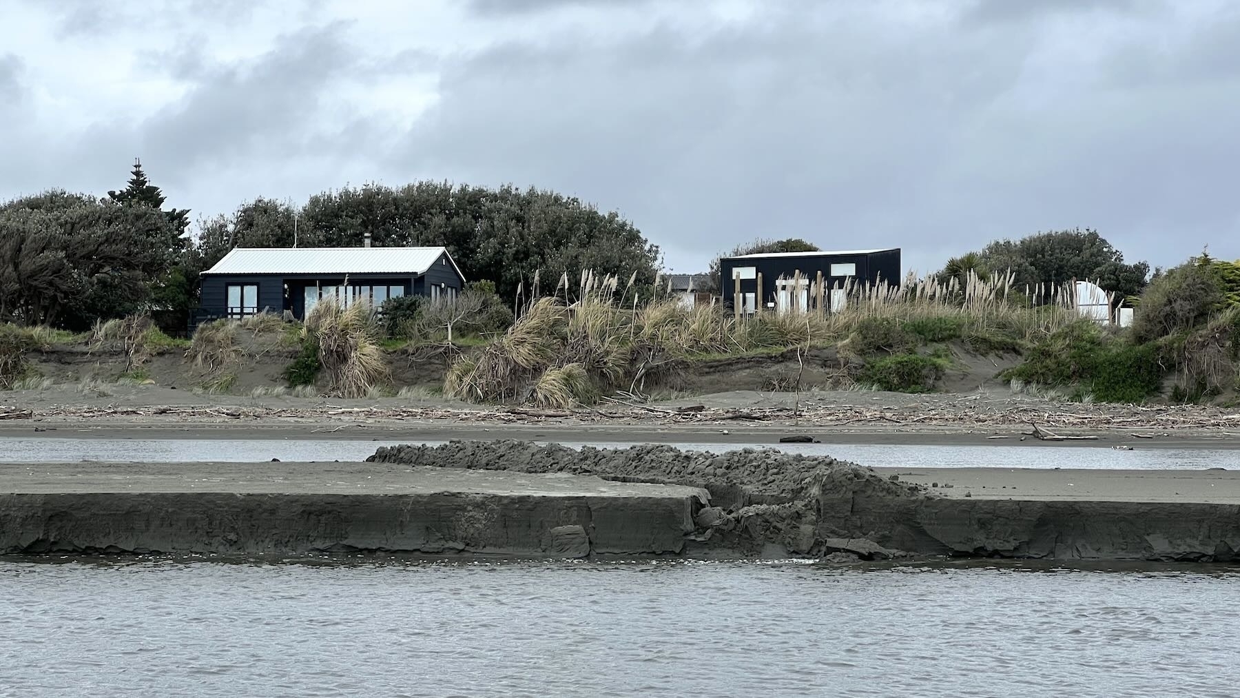 The channel attempting to join two sections of river. 