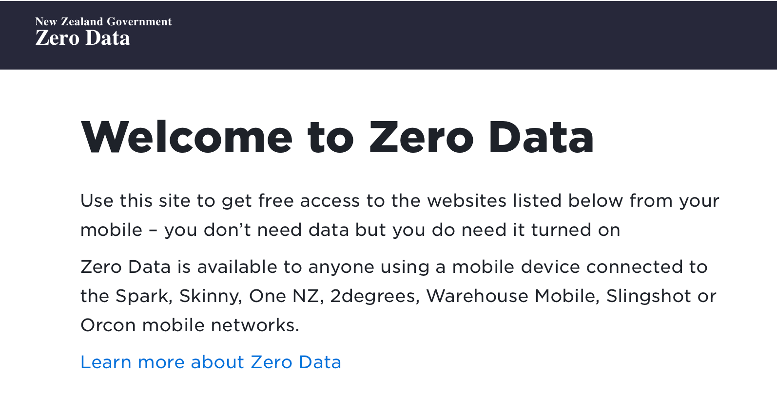 Info about Zero Data. 