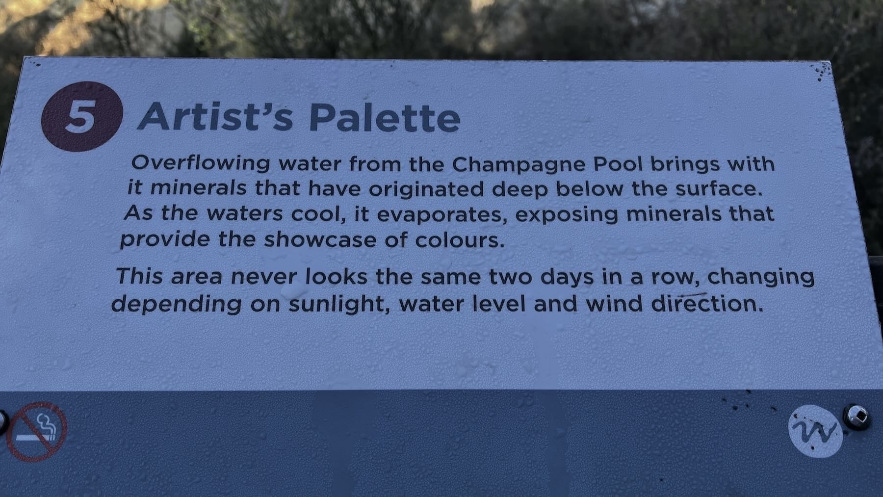Artist's Palette info board. 