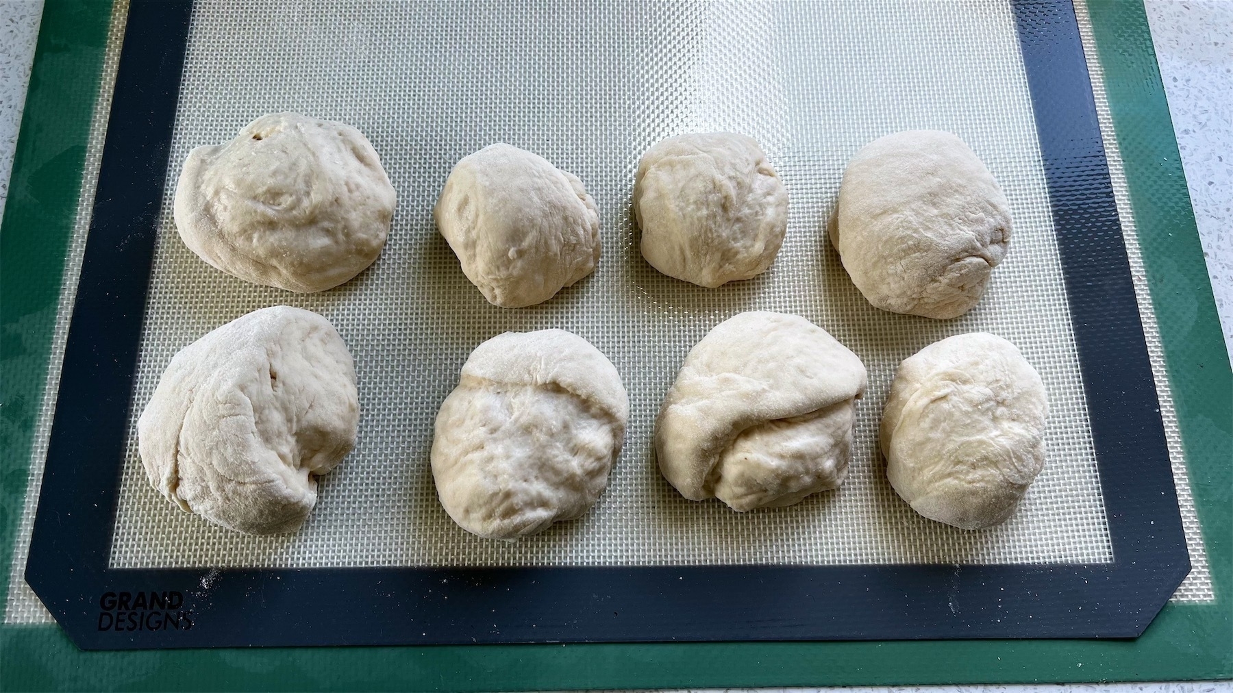 Raw rolls before cooking. 