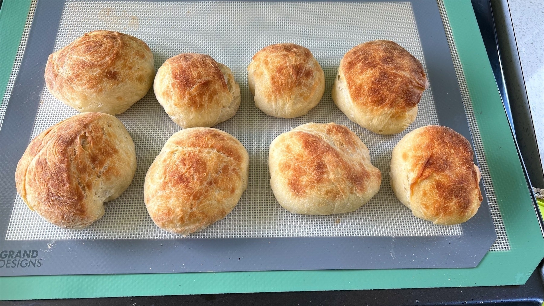 Properly browned rolls straight from the oven. 