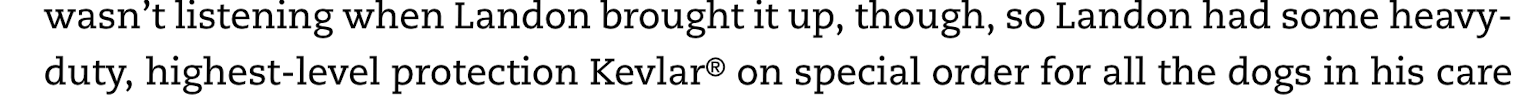 Screenshot of text showing the word Kevlar followed by a superscript letter R in a circle. 