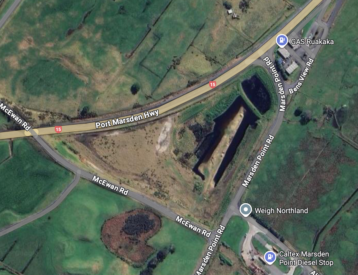 Map shows satellite view. 