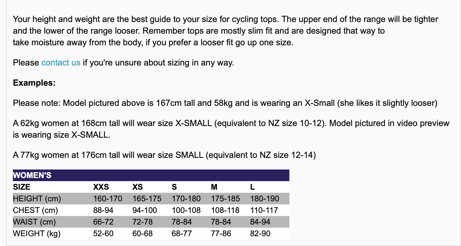 Sizing is related to height and weight as well as measurements. 