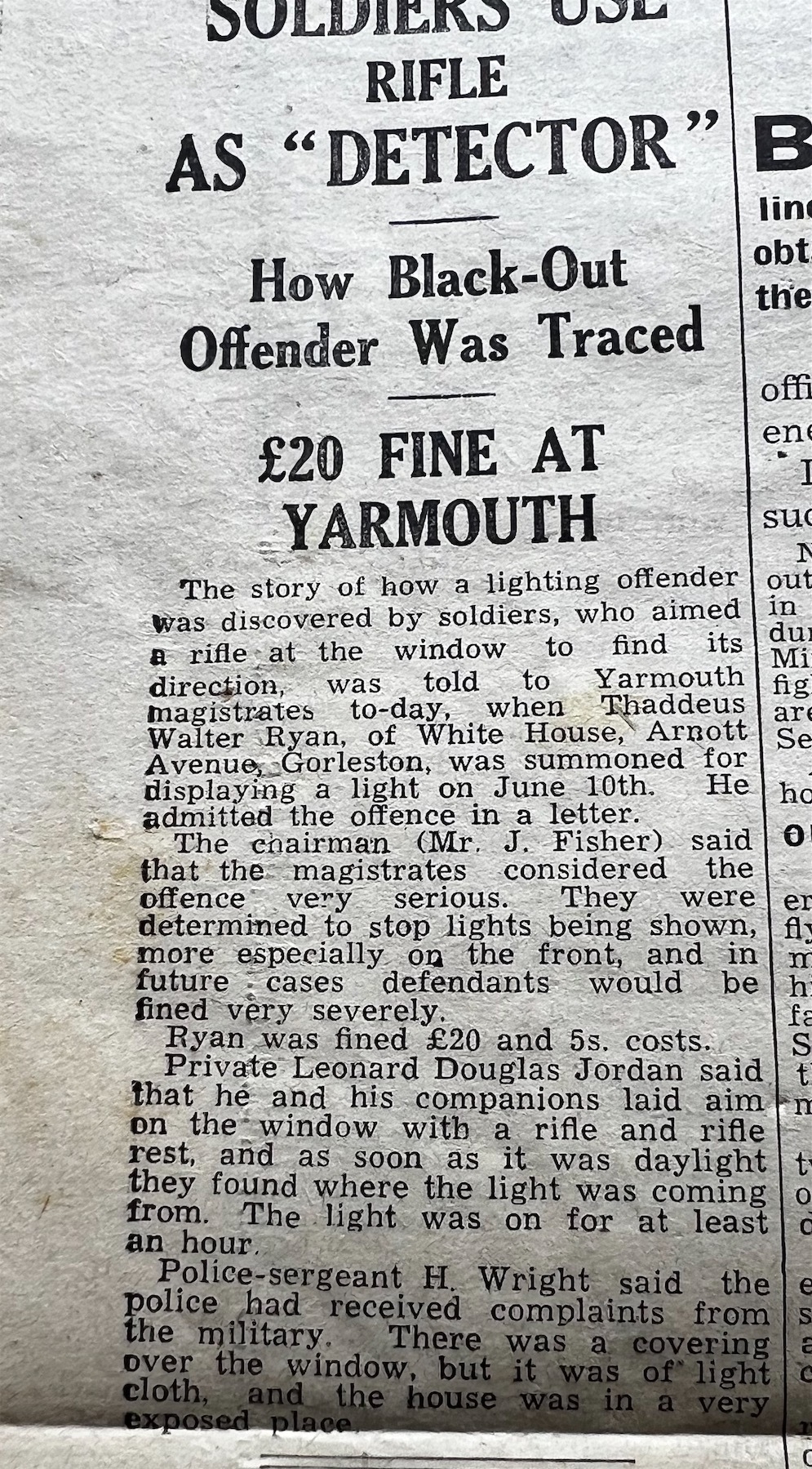 Article headed Soldiers use rifle.