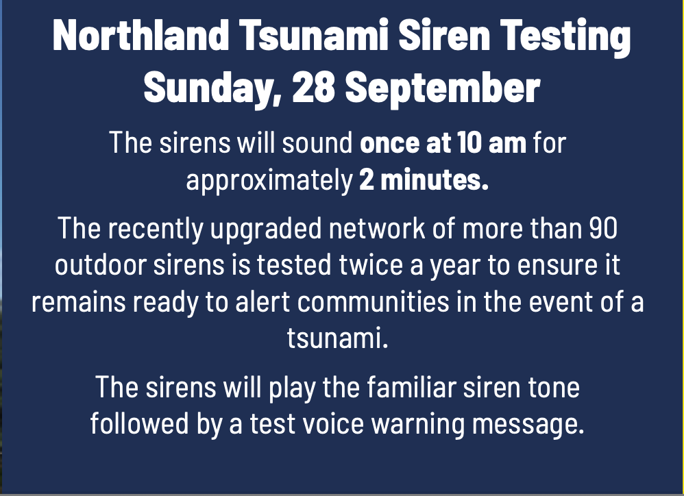Screenshot of testing notice.