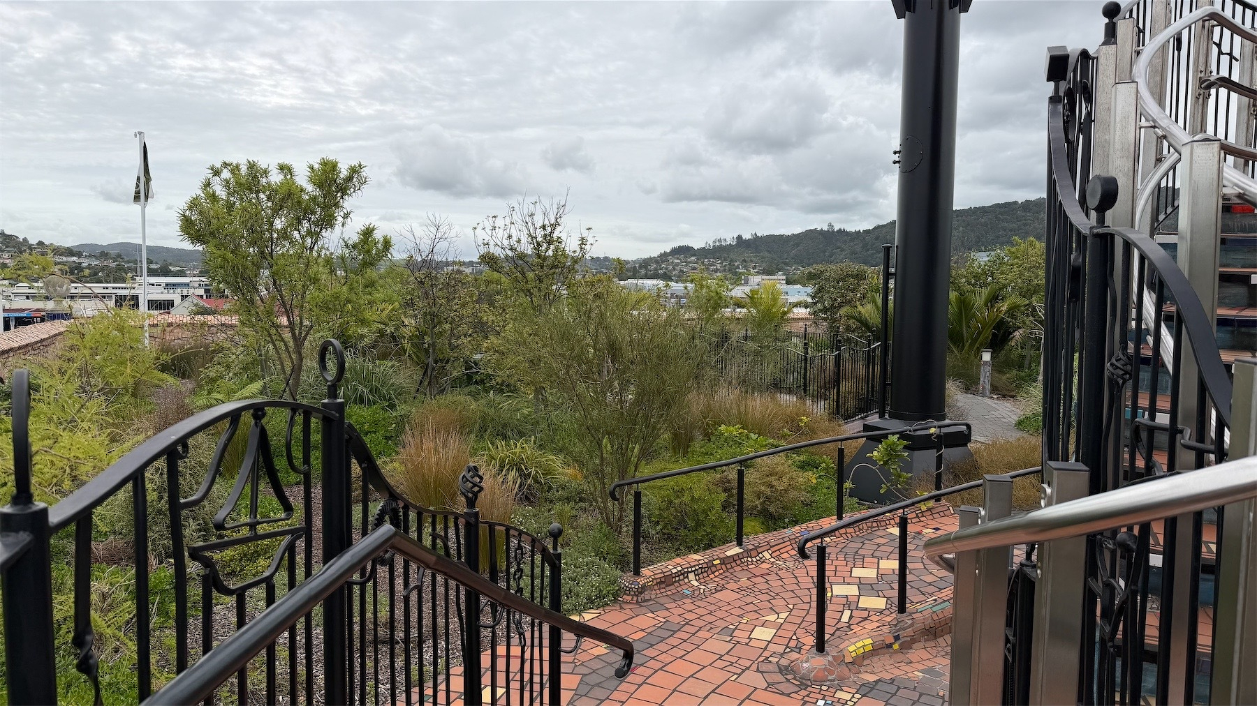 Wider view of the rooftop forest.