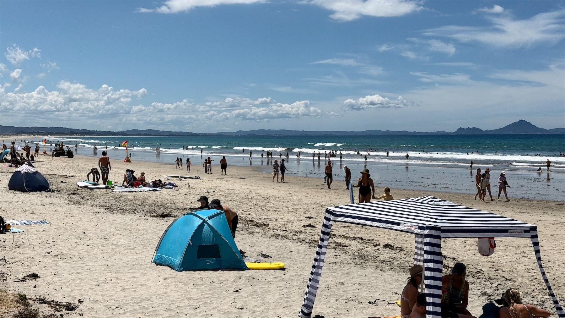 Throngs of people on the Beach.