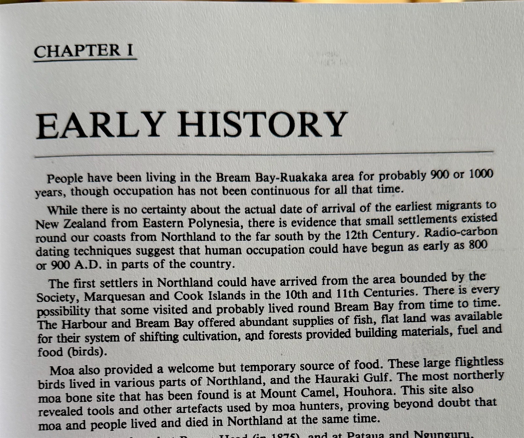 Text about the first people arriving around 1,000 years ago.