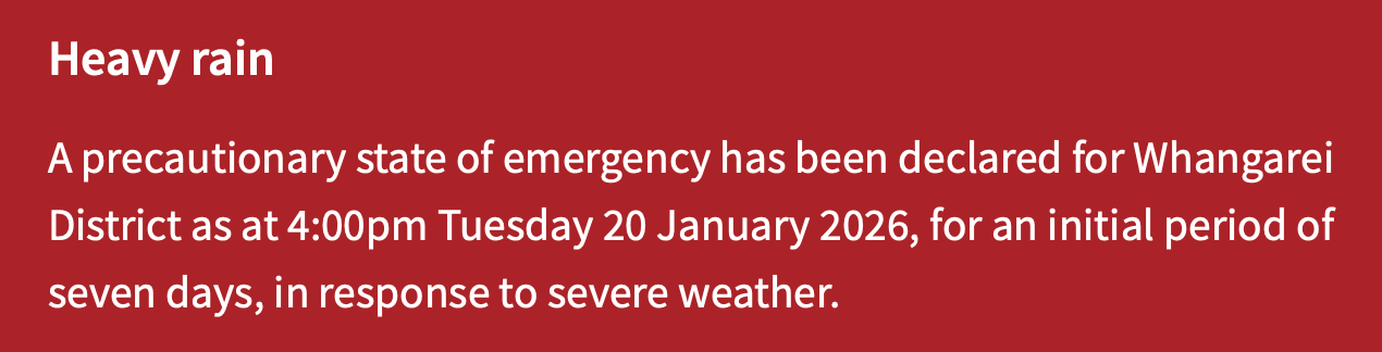 Notice of a precautionary state of emergency. 