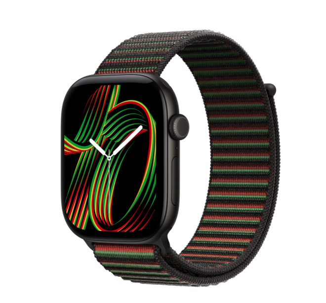 Apple Watch with black unity band.