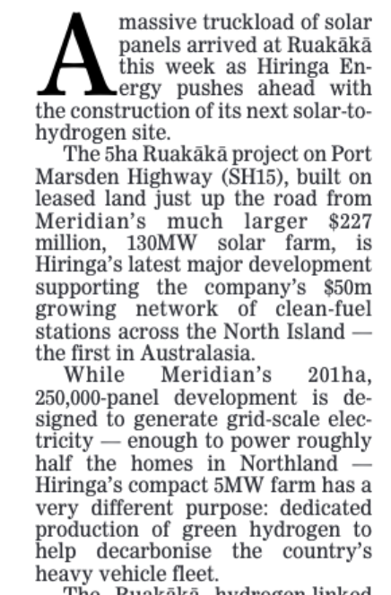 Screenshot of text from newspaper article.