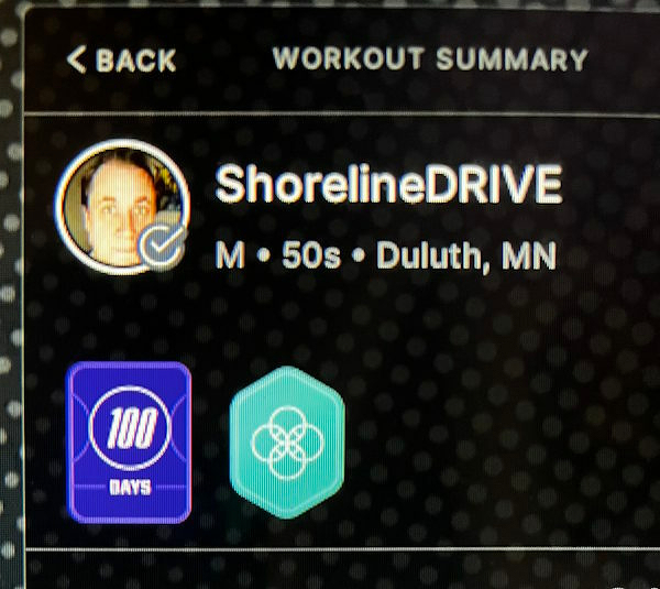 100 Days Peloton badge