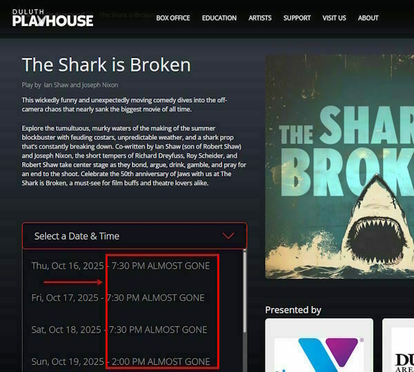 Shark is Broken tickets almost gone