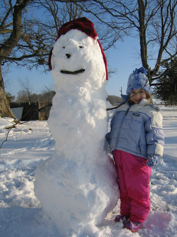 Kaylee and snowman