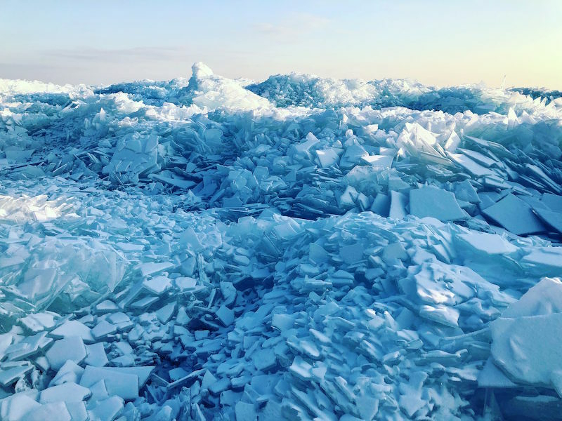 Stacked ice at Stony Point