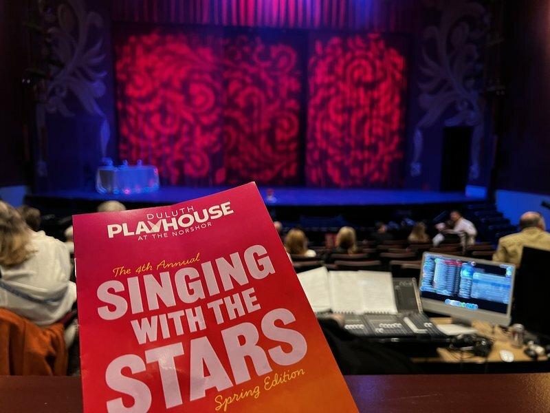 Singing With The Stars program and stage at Duluth Playhouse