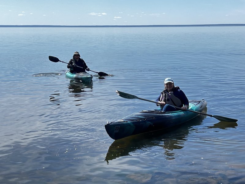 The year's first paddle with Jody and Spencer