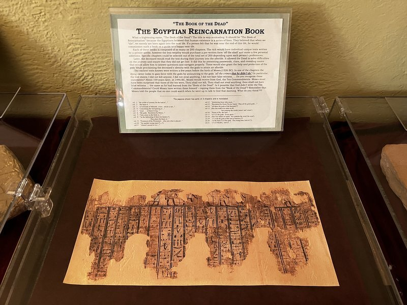 The Egyptian Reincarnation Book on display at Karpeles