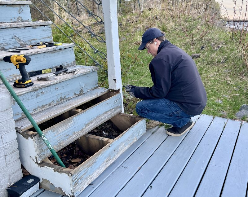 Working on the steps
