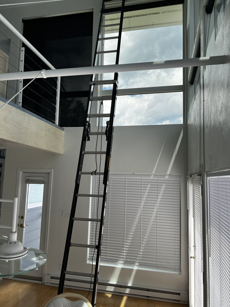 Construction ends as the blinds are installed