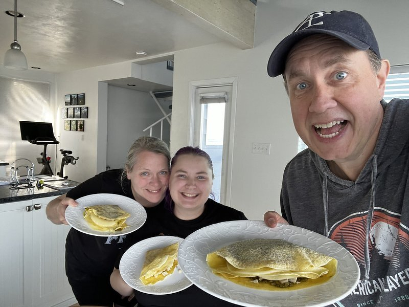 Crepes made by Jody and Kaylee for Father's Day