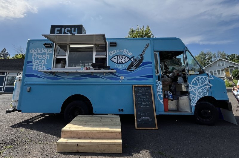 The Out of the Blue Fish Co food truck in Lakeside