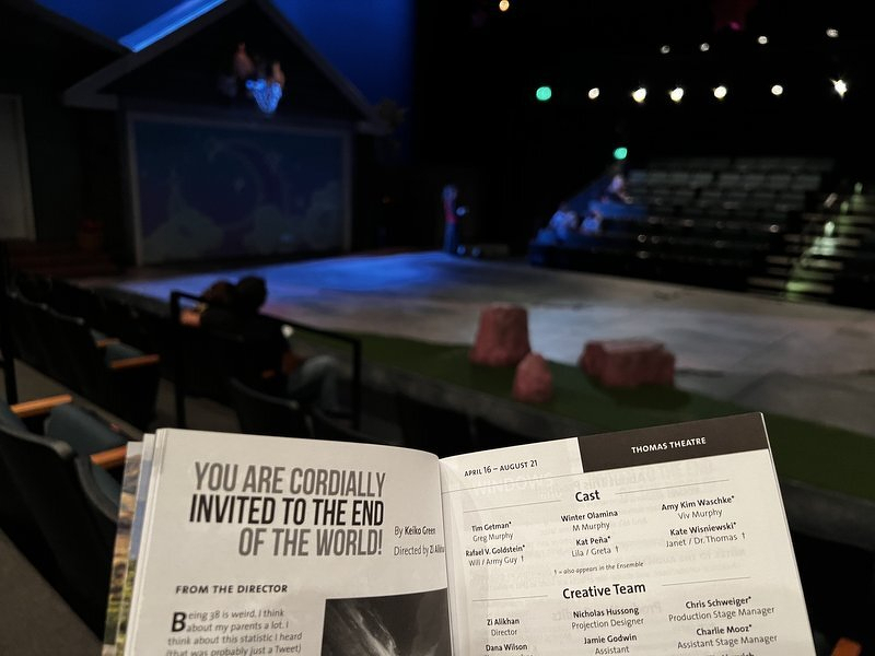 The program for You Are Cordially Invited to the End of the World in the Thomas Theatre