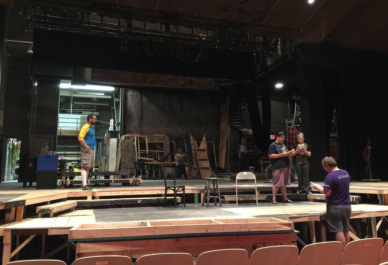 The old Depot stage during work on the set for It Runs In The Family