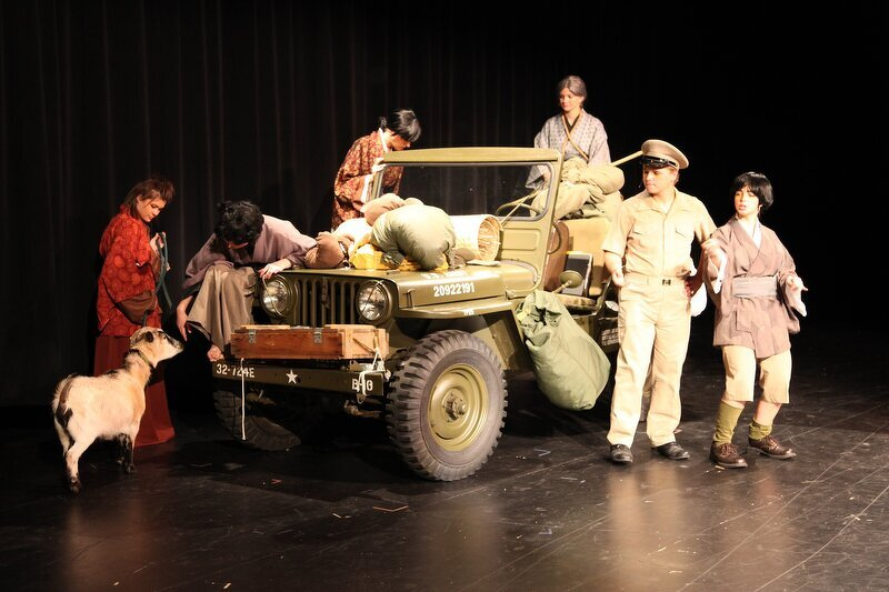 Corey on stage in his high school production of Teahouse of the August Moon
