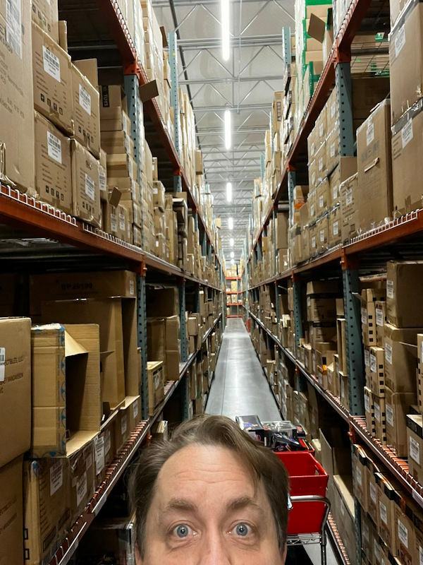 Me picking product in the warehouse