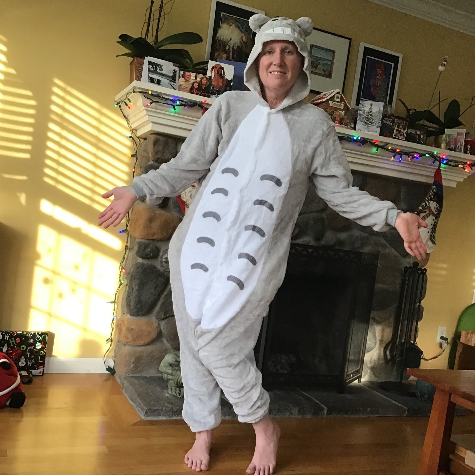 My wife in a Totoro onesie