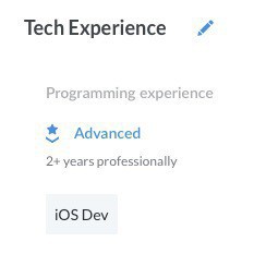 “Programming Experience: Advanced (2+ years professionally)”