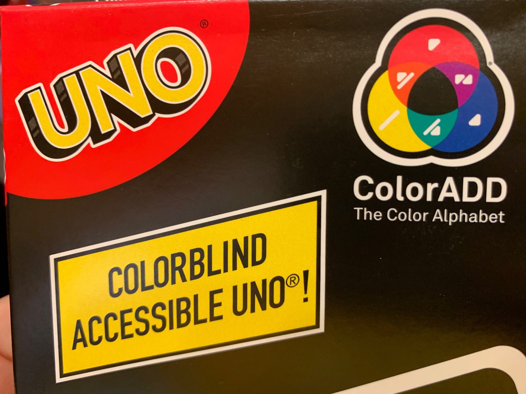 colorblind accessible uno card game with ColorADD